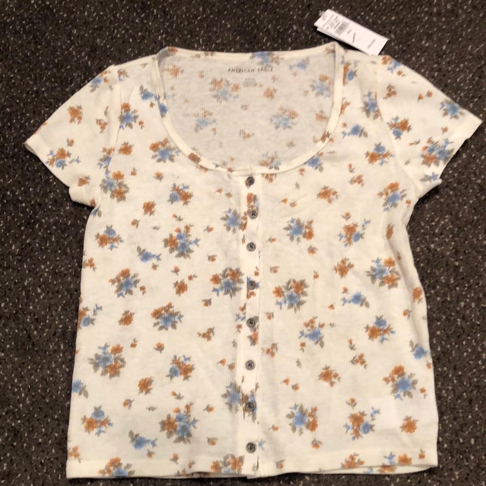baby doll short sleeve with button detail